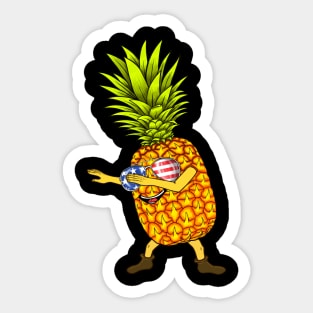 American pineapple dabbing pineapple lover cute pineapple Sticker